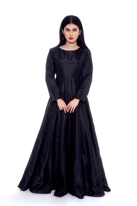 black silk frock