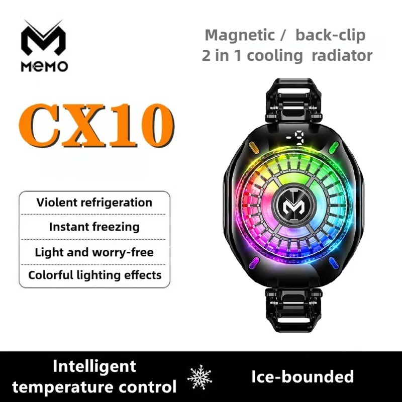 S6 Magnetic Semiconductor Phone Cooler Mobile Cooling Fan Phone Radiator Fan Portable Mobile Phone Cooling Fan Game Cooler For Tablet & Phones For PUBG Phone Cooler System Heat Sink Controller
