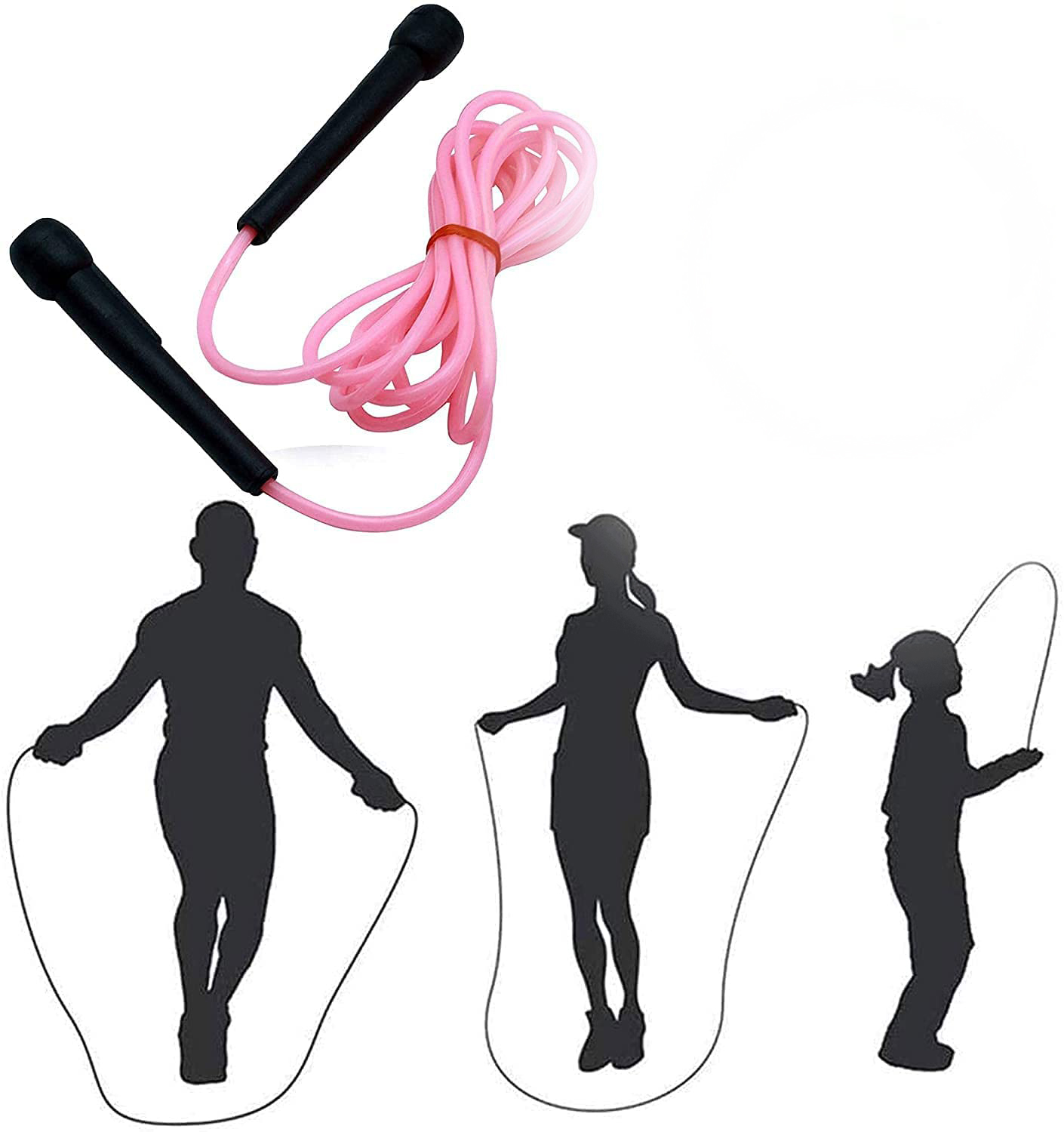 💗 Pink Power Fitness Jumping Rope for Adults – Adjustable Skipping Rope for Weight Loss, Cardio & Endurance Training | Lightweight, Durable & Anti-Slip Handle Exercise Rope for Home & Gym Workouts