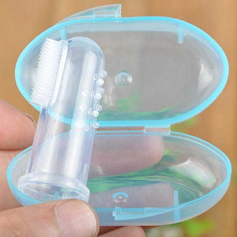PACK OF 2 - Soft Finger Toothbrush Silicon Baby Tongue Brush Teeth Brush