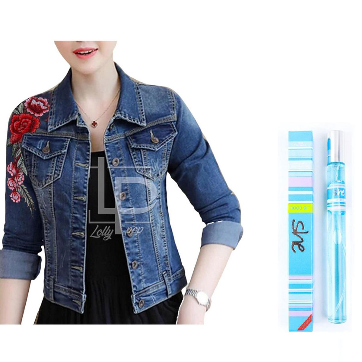 Lollypop Denim Jacket For Women with Fancy Perfume Best Gift