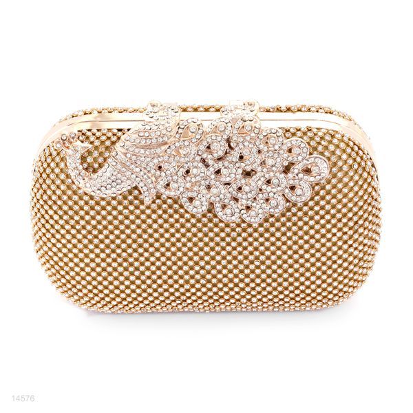 Wedding Party Bridal Clutch bag metal handle Handbag Women Evening clutch Bag