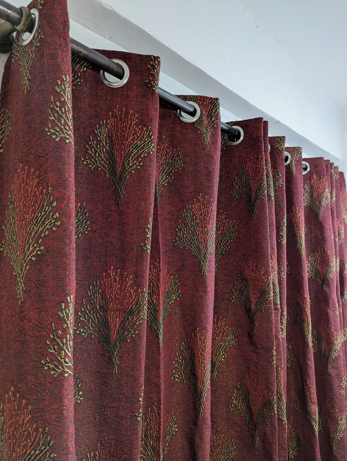 High Quality Premium Curtain 1Pc Parda (55*96 Inches) Elegant & Crystal Designs With Guaranteed Ring(Eyelet) For Bedroom & Living Room
