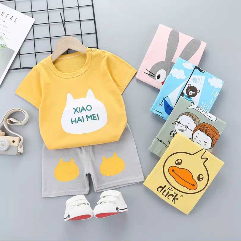 T Shirt And Shorts Pant For Kids Baby Boys And Girls Round Neck Short Sleeves Tee Tops Cloths Sets Dresses Outfit