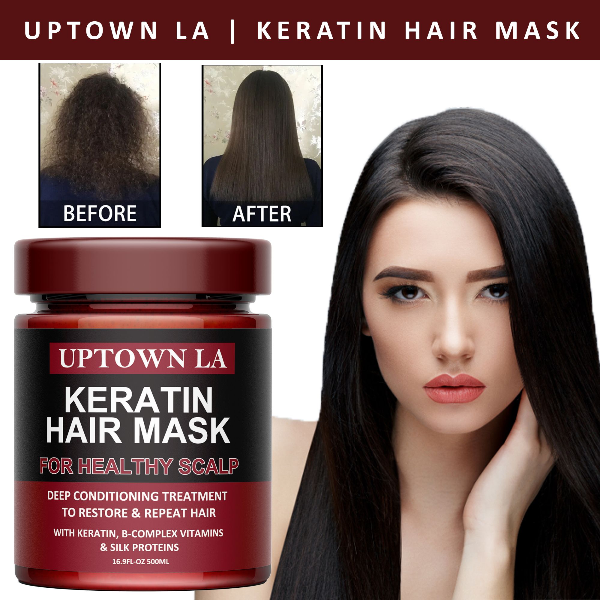 UPTOWN LA Keratin Hair Care Balance Hair Mask And Treatment for
