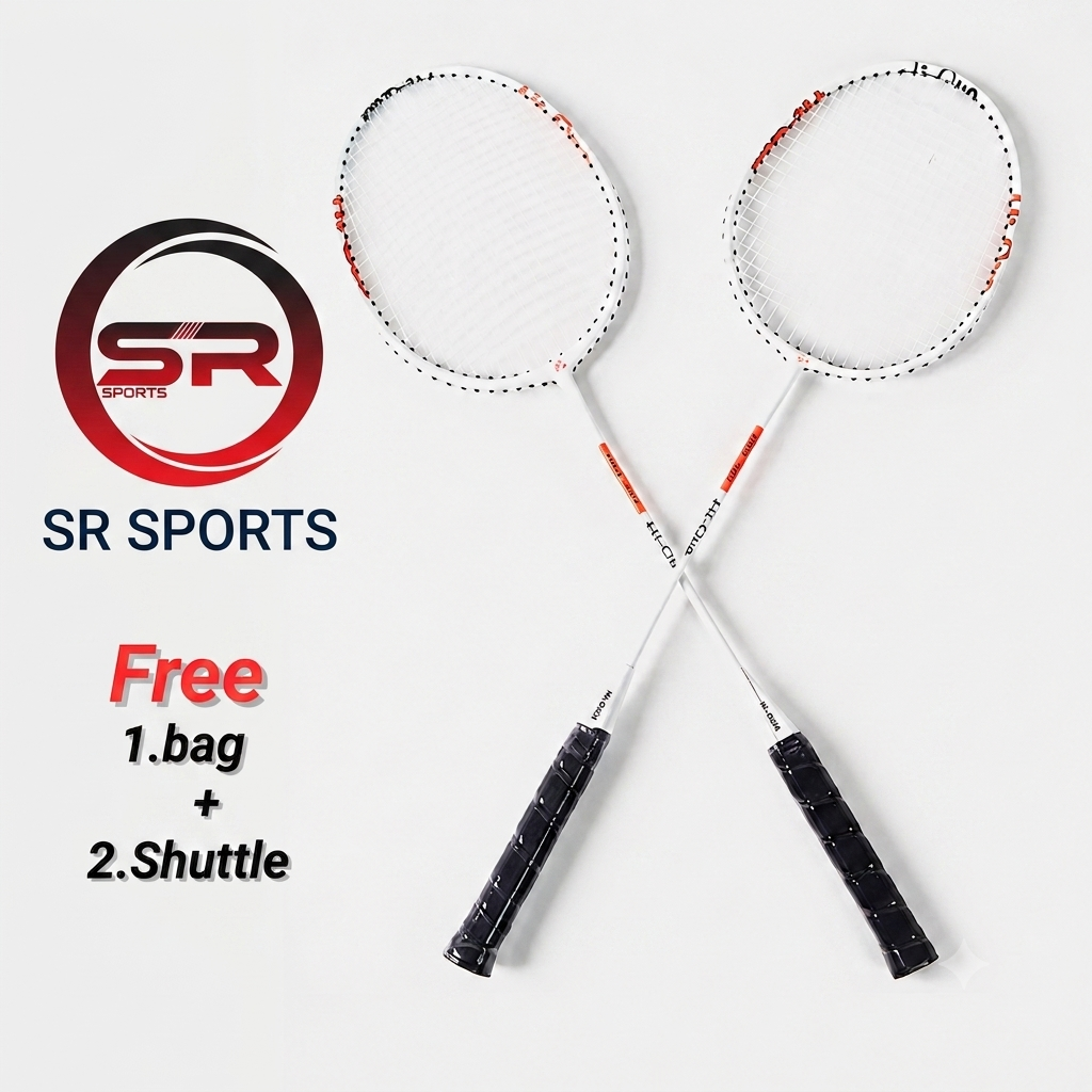 New Badminton Racket Set with Bag and 2 Shuttlecocks - Adult/Youth Size with Free Accessory Bundle Available on SR.SPORTS