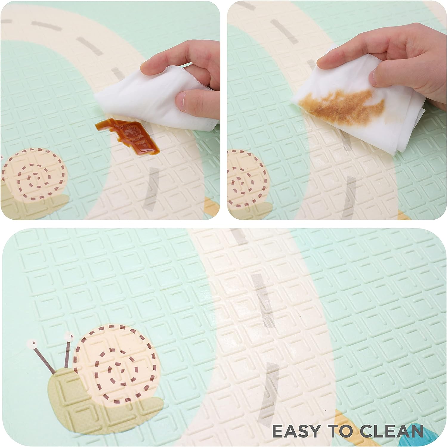 Baby Play mat,  (6X6.5 Ft) Extra Large & Thick Foam Crawling mat, Reversible & Waterproof Baby Mat for Infants, Toddlers, Kids Indoor Outdoor, Portable playmat for Babies with Travel Bag