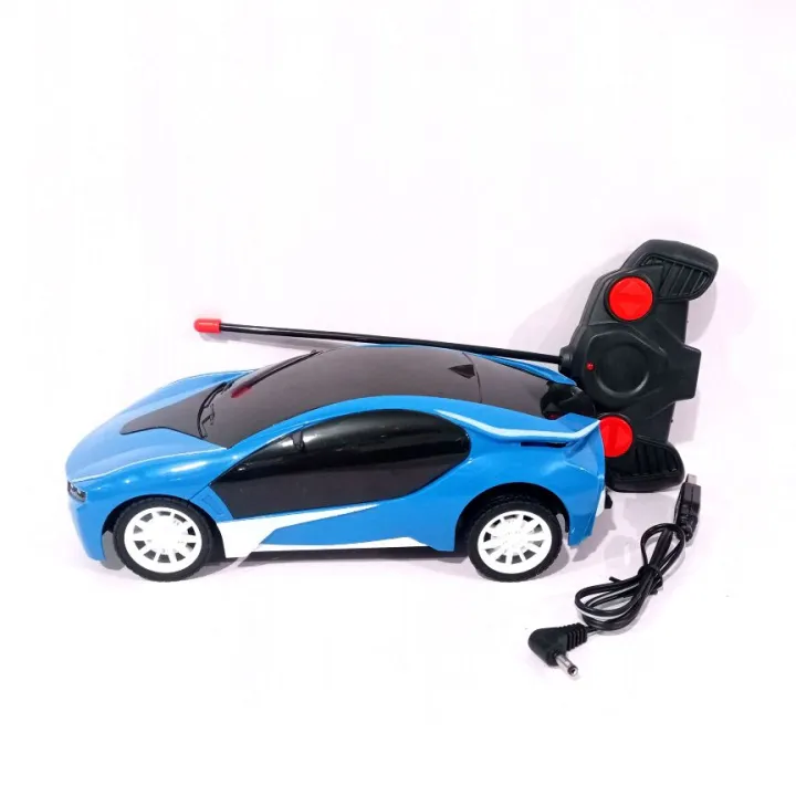 Rechargeable Remote Control 3D Famous Car with Lights | High Speed RC Toy with Left Right Turn, Long Range Remote & Rubber Tyres | Kids Car Gift | Colourful Minds