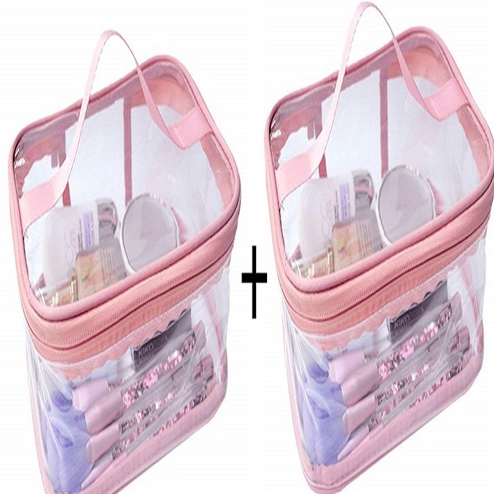 Cosmetic Bag PVC Travel Organizer Toiletry Makeup Storage Wash Case with handle