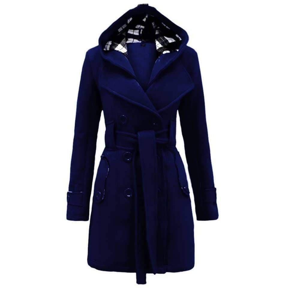 Checkered Hooded Trench Summer Coat For Women