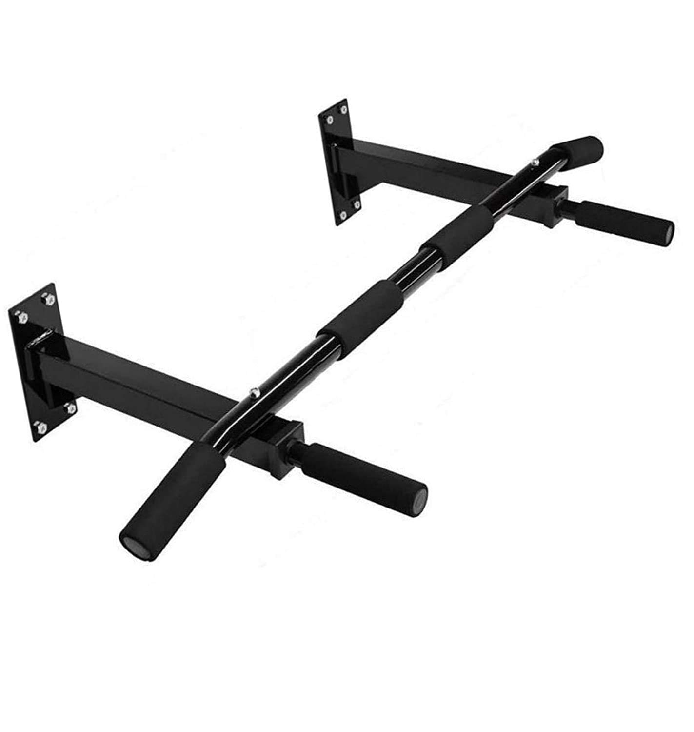 JD Fitness Ultimate Body Press Wall Mounted Pull Up Bar - 4 Multi-Grip Heavy Duty Chin Up Bar for Home Gym - Fully Strength Training Station with Non-Slip Rubber Grips