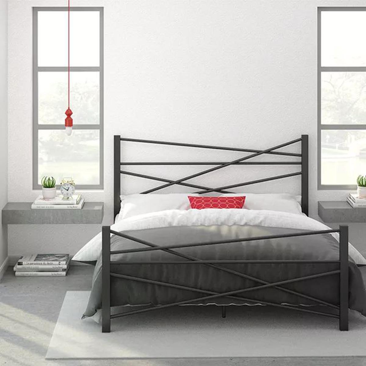 European Modern Double Bed in Queen Size and King Size Made in Iron Frame by Lohar Furniture