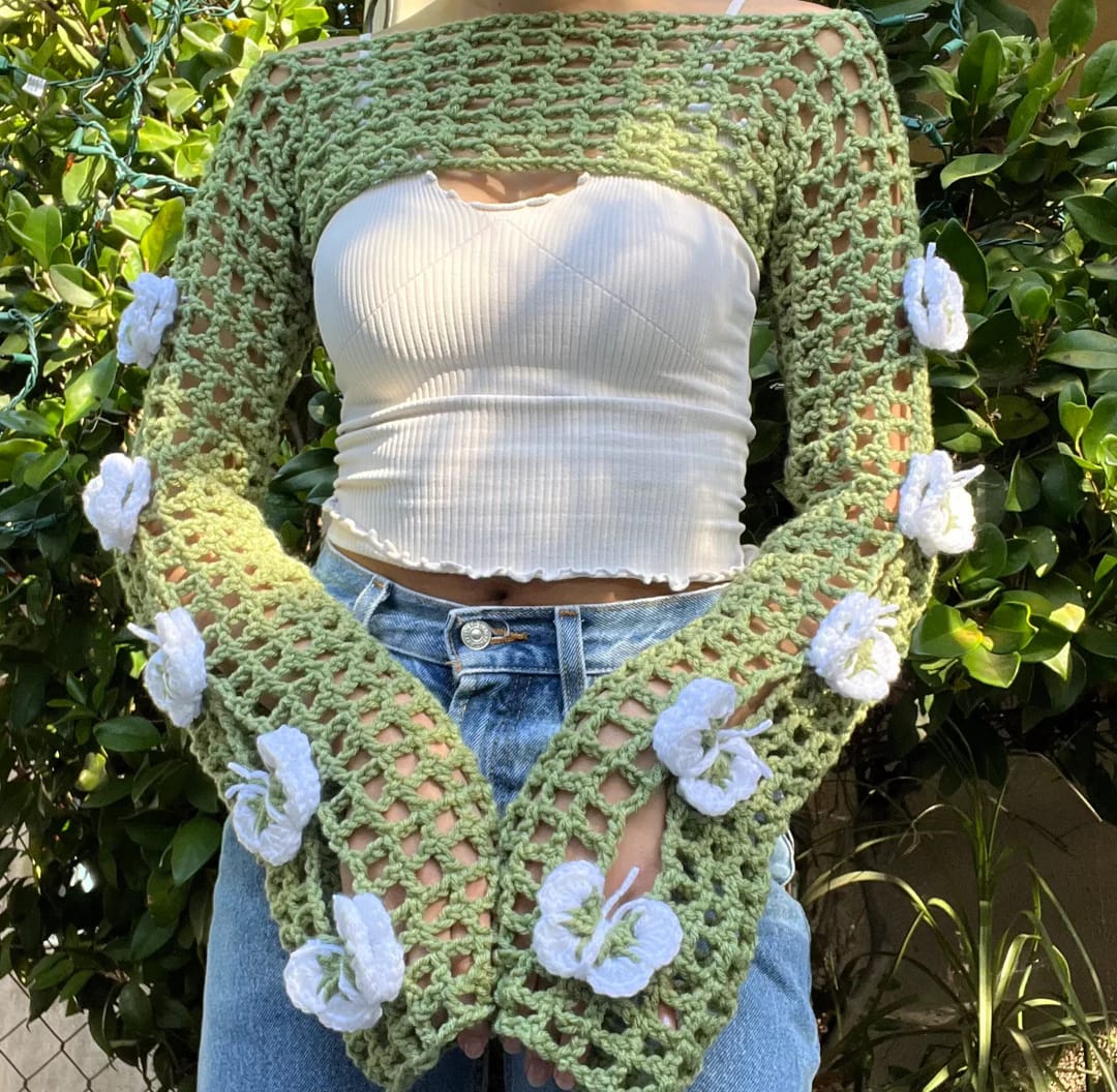 Butterfly Kisses Bolero Shrug (Green)
