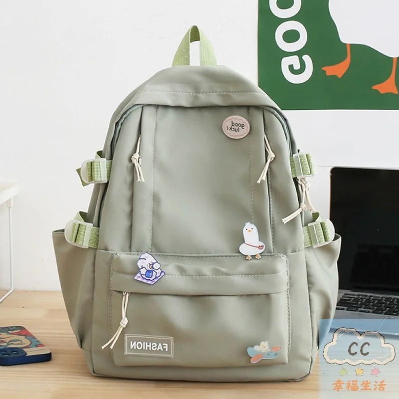 School Bag for Girls – All-Season Mesh Nylon Japanese Fashion Multi-Pocket Backpack for Teenagers & Students