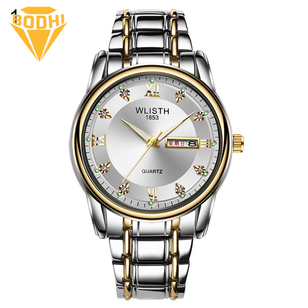 Luxury Wlisth Gold Quartz Watch Waterproof Stainless Steel Auto Date -  CuffLinkDeals.com - 70% OFF & Free Delivery