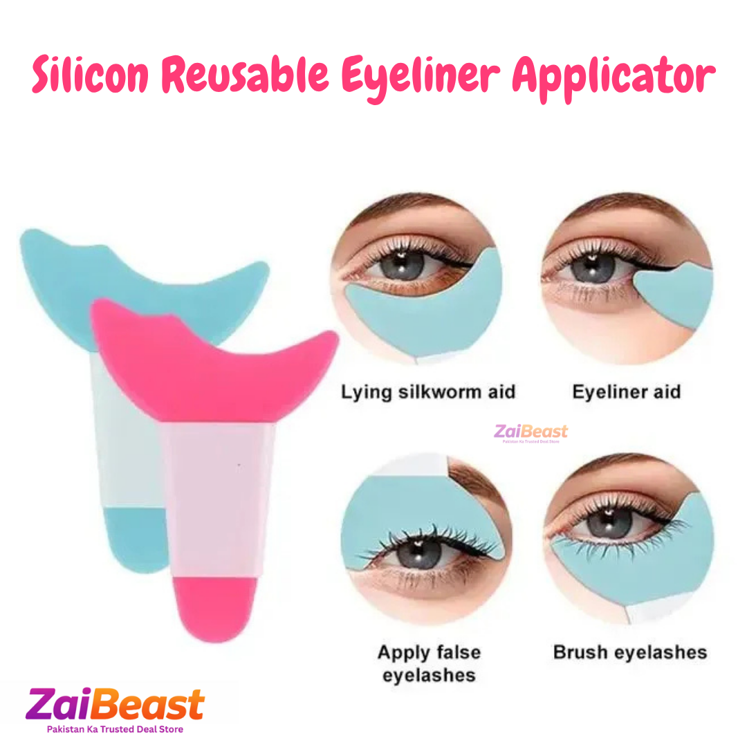 Silicone 2-in-1 Makeup Tool: Eyeliner Tool, Mascara Shield, Eyeliner Guide, Eyeshadow Shield, Makeup for Beginners, Artist Essentials, Beauty Tools, Simple Makeup (Washable, Multi-Use)