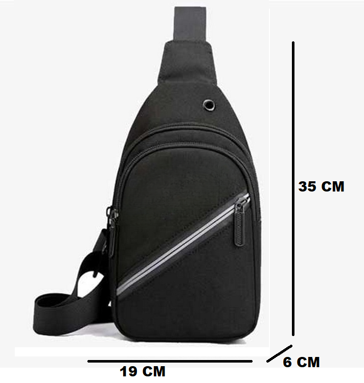 Casual Nylon Crossbody Sling Bag for Men with Multi-Pocket Design - Durable Travel Messenger Bag for iPhone