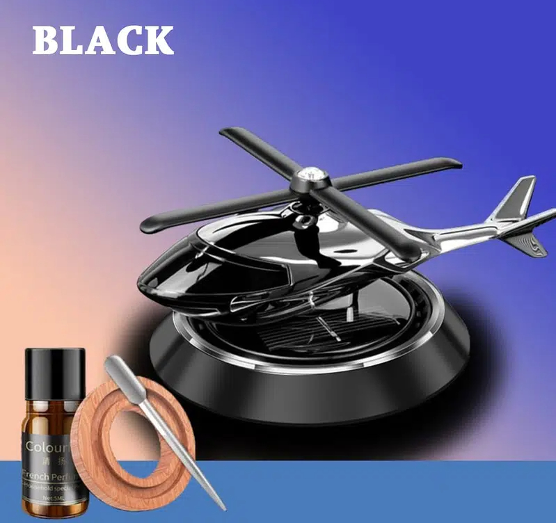 Silver Color Car Aroma Diffuser Air Freshener Perfume Solar Powered Car Dashboard Helicopter With Refill
