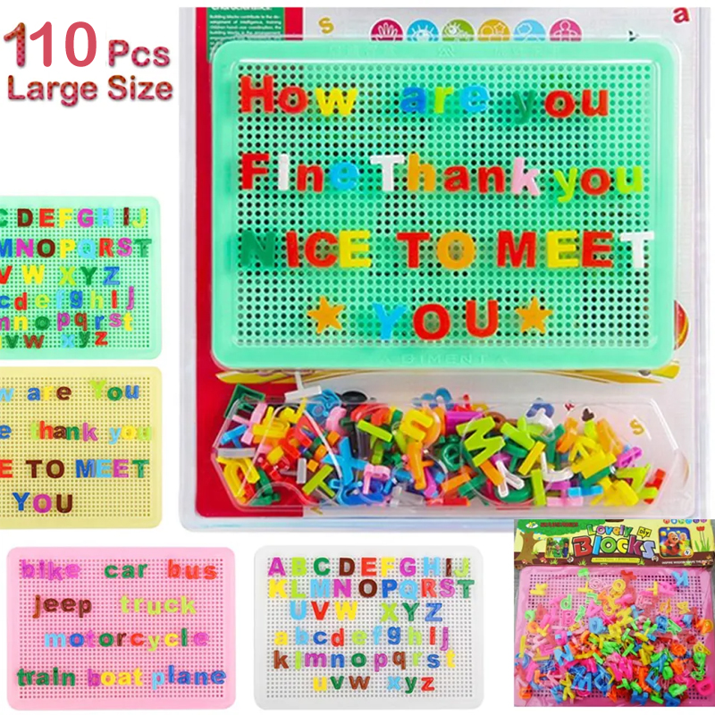 110+ Peg Board alphabet Puzzle For Kids - Pegged - jigsaw Brain Game Pin Blocks For Boys and Girls