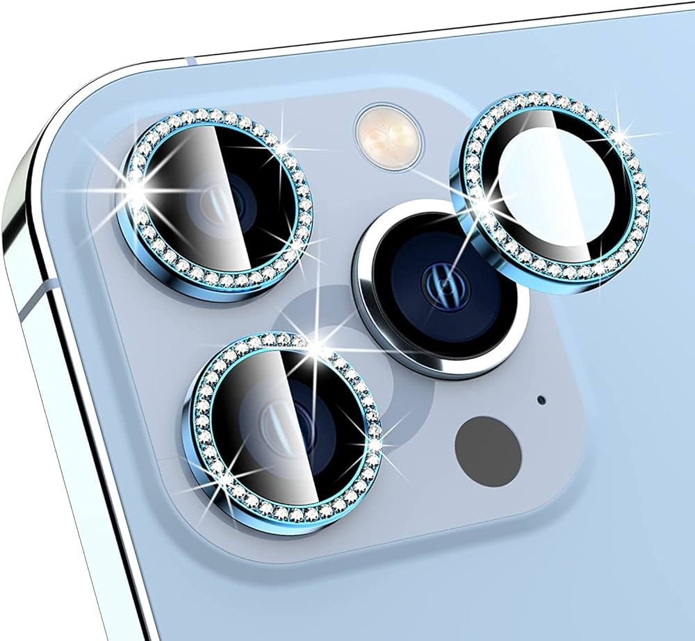 Diamond Camera Lens Protector For 11 / 12 / 13 / 14 / 15 / 16 / 17 Series  Luxury Sparkle Shockproof Camera Guard