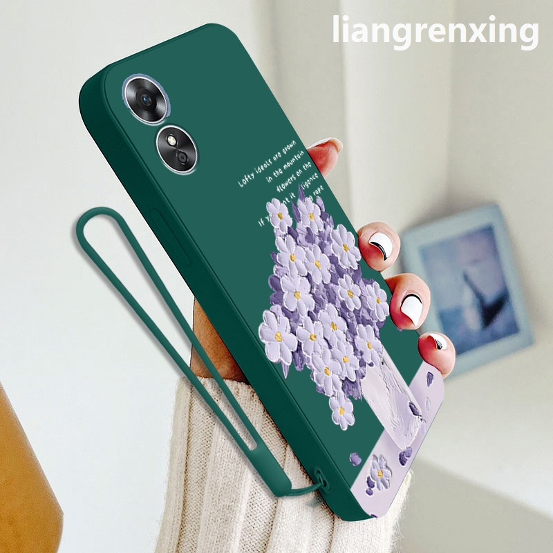 ILING Coque pour Oppo A17/Oppo A17K Case, Ultra-Fin [Anti-Rayures] en Verre Élégant Dégradé de
