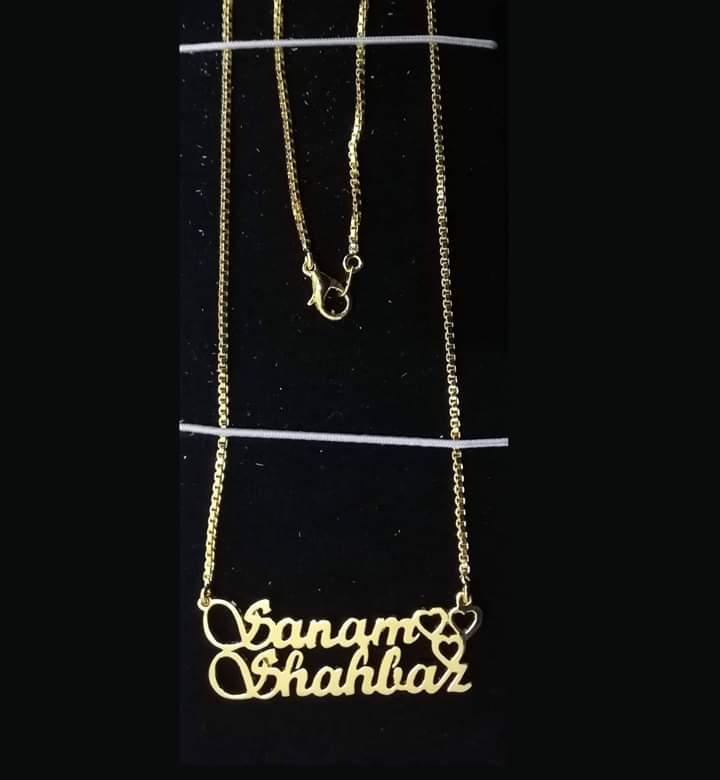 Name Necklace Design Gold Plated 
