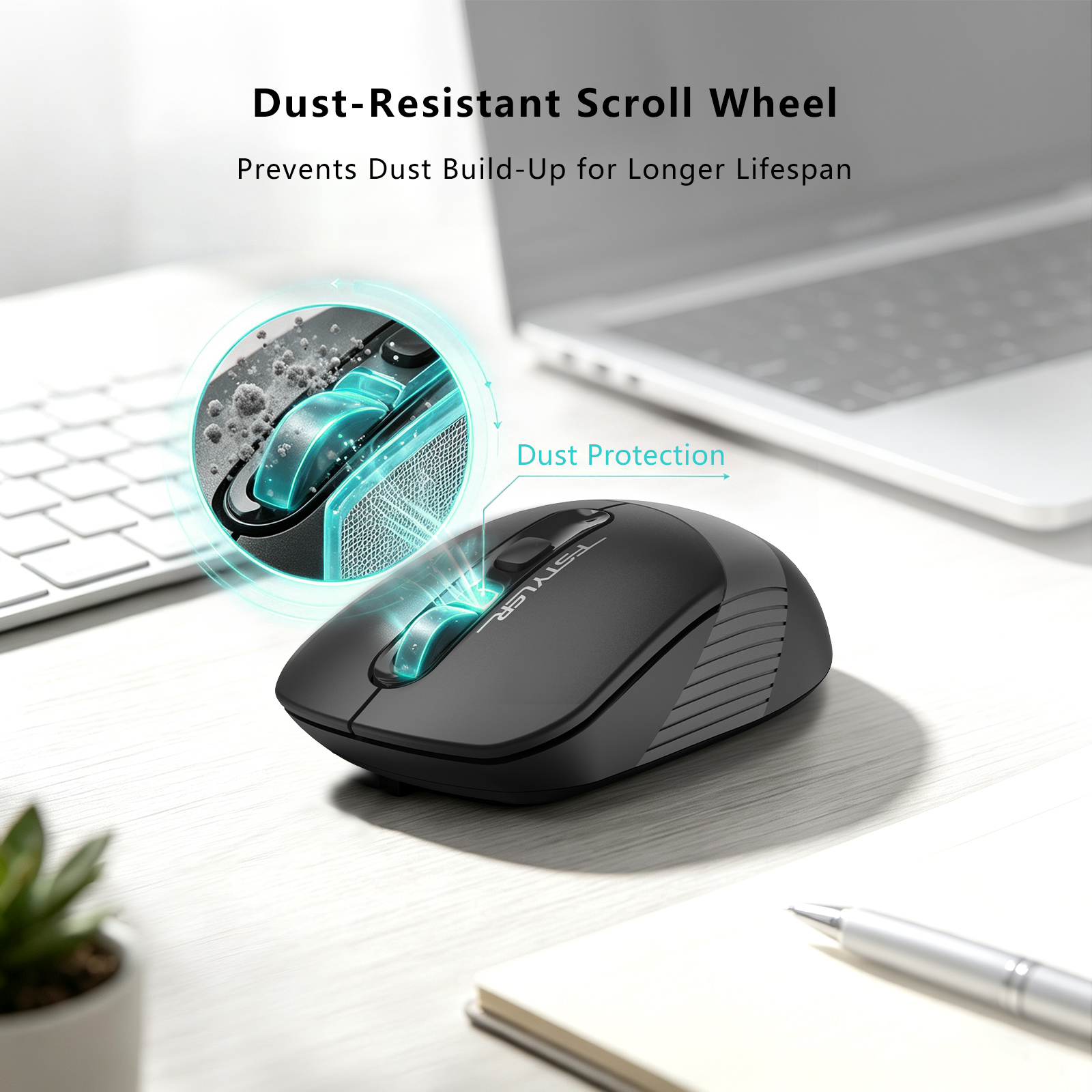 A4Tech FG10S FSTYLER - New Edition with Silent Clicks - 2.4G Wireless Mouse - 2000 DPI