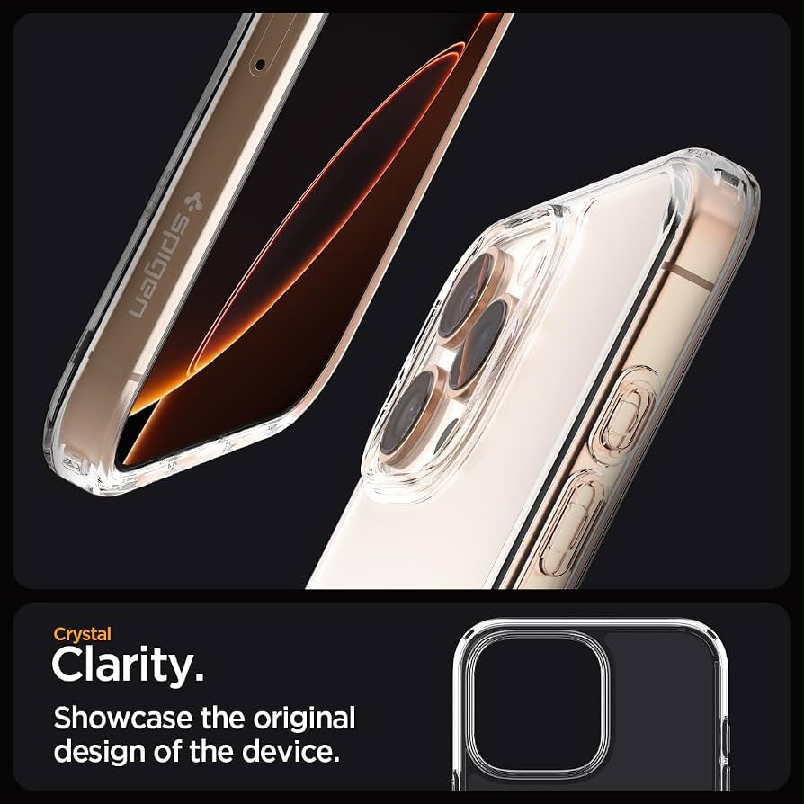 Spigen Clear Case For 16,15,14,13,12,11, - Transparent Ultra Hybrid Spigen Case With Four Side With Camera Protection Crystal Clear Case