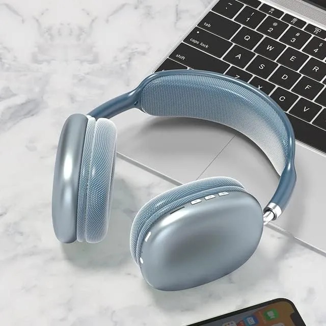 Wireless Bluetooth Headphones Over Ear Stereo Bass Noise Cancellation Headset with Mic Foldable Design Comfortable Ear Cushions Long Battery Timing Support Android Laptop PC Gaming Headphones for Music Calling Online Classes Travel Gym Smart Devices High