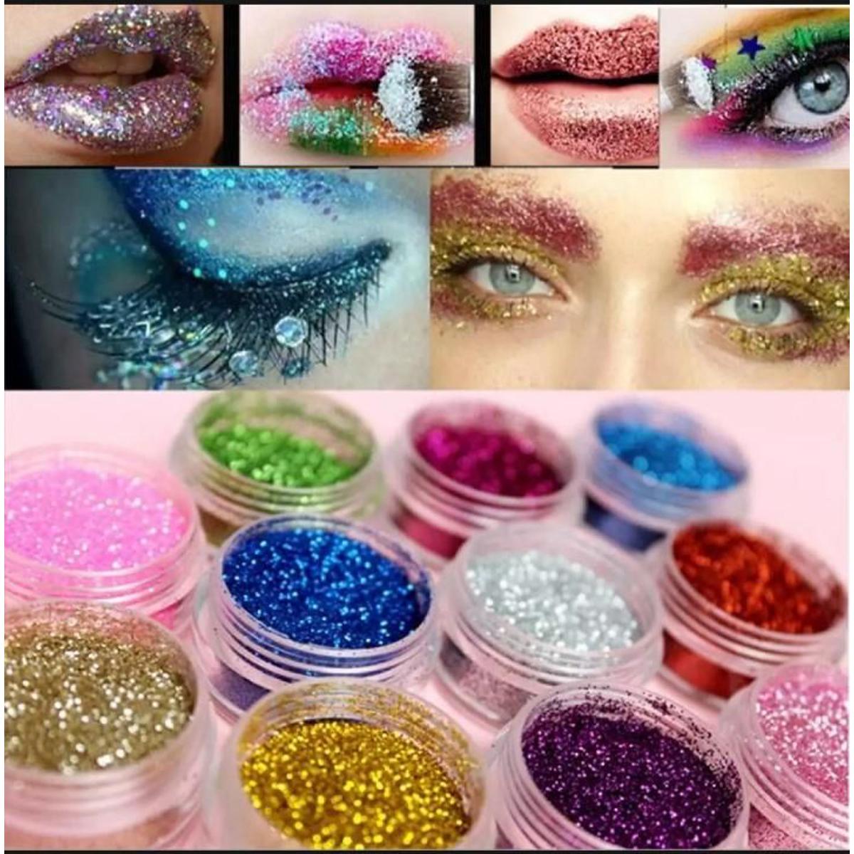 MAT Beauty Pack of 12 Pcs Glitter Eye Shadow Powder With Free Box Kit Shiny Eyeshadow Makeup palette Dusty Shimmer Eye Shade Eyeshade pallete Make up