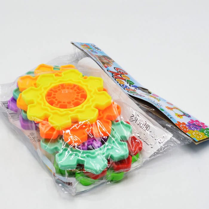 Gear Round Flower Building Large Size Big Blocks Toy Learning Educational Block Toys For Kids Boys and Girls Best Playing Multicolor Set - 8 Pcs