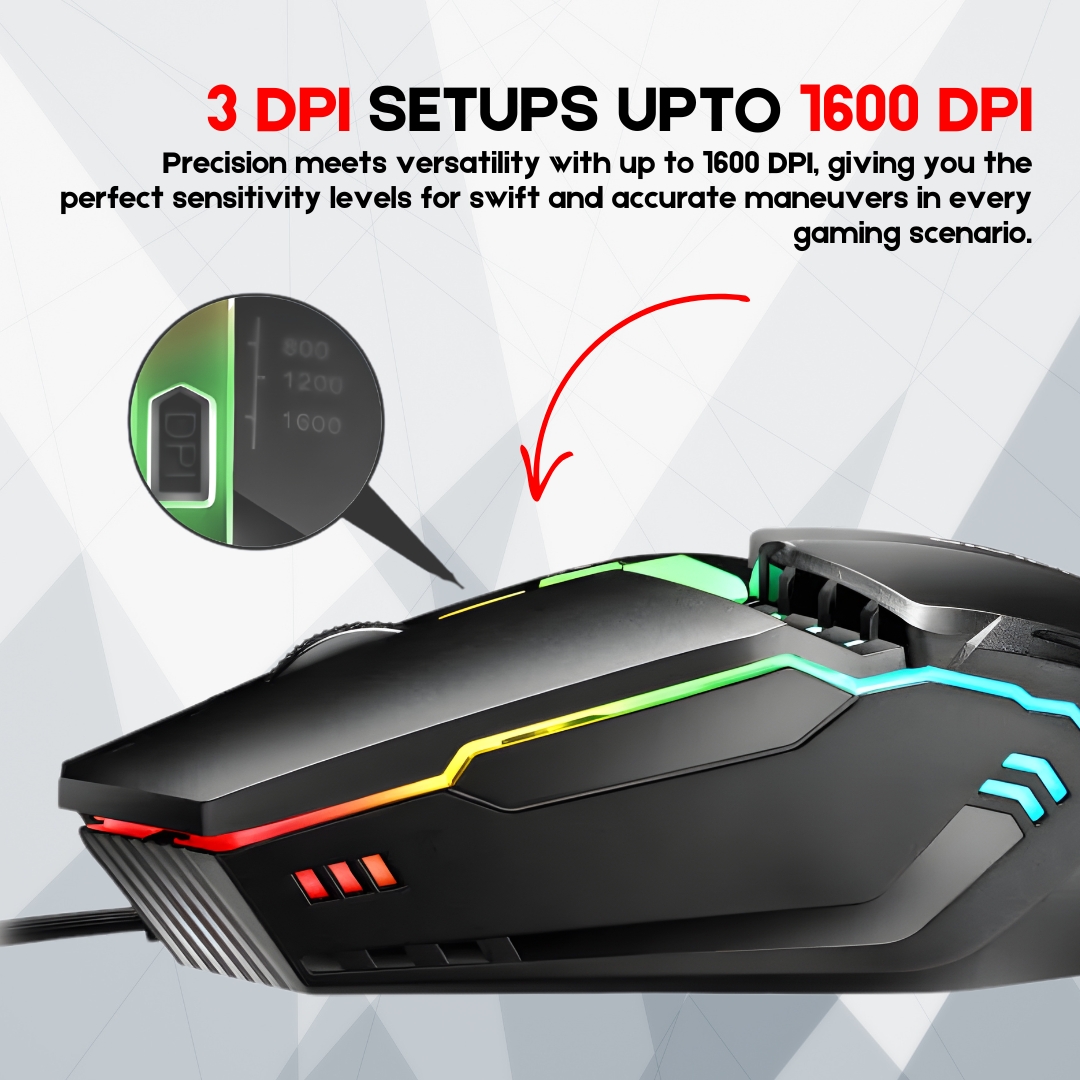 RGB Gaming Mouse USB Wired 3200 DPI Optical Sensor | Ergonomic 7 Button Gaming Mouse with Side Buttons & Double Click Key | 7-Color Breathing LED Backlit Braided Cable Computer Mouse for PC Laptop Desktop Gaming Office – Unique Mall