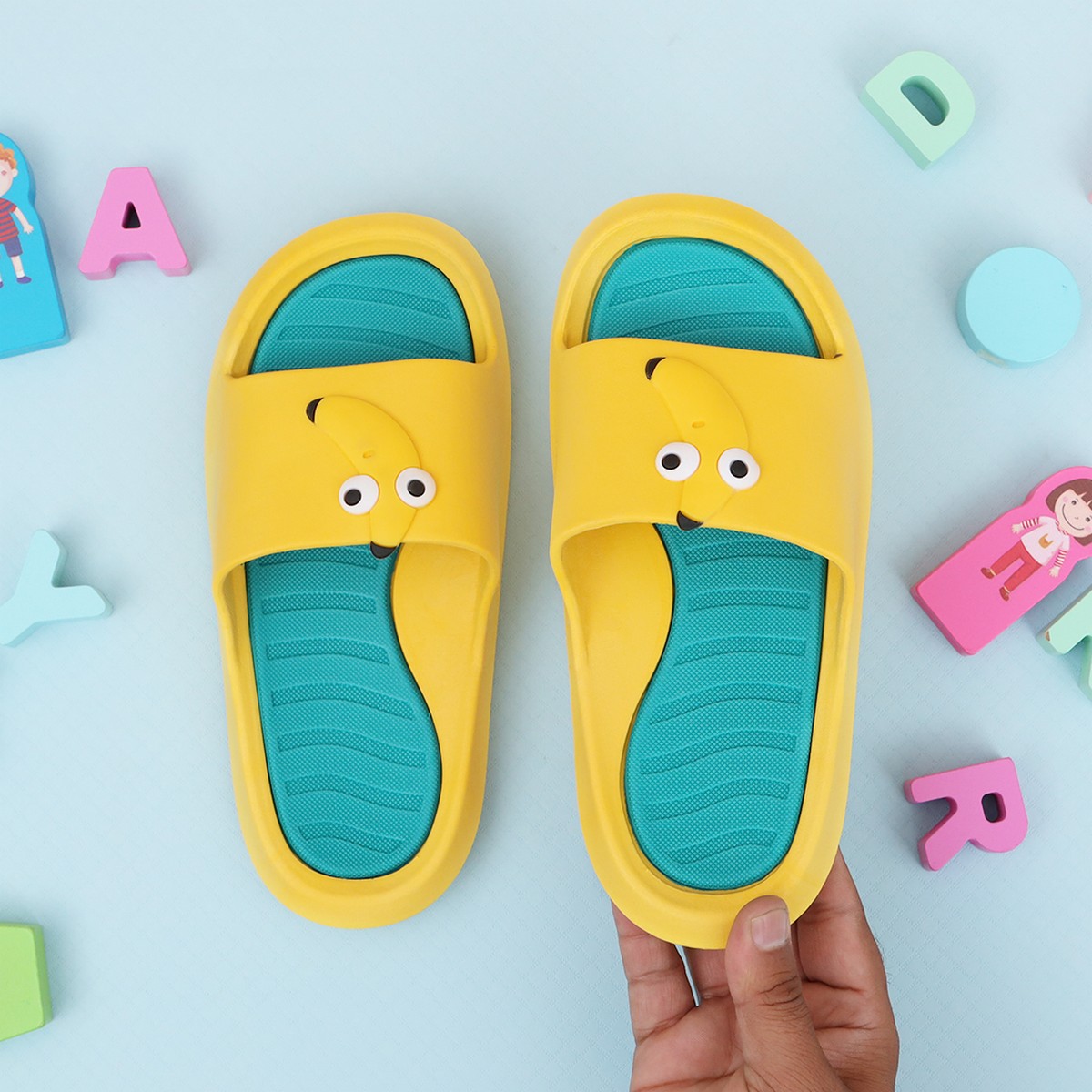 Softy Kids Slippers- Multi-Fruit Character Kids Slipper- High Quality House Slippers for Boys and Girls-