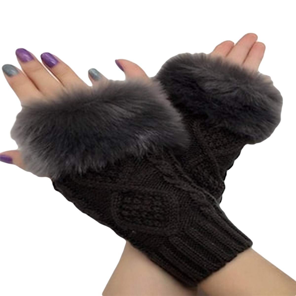 Wool Gloves Fancy Winter Women Grils wool glovs Gloves Knitting Woo wool glovs l Keep Warm Short Mitten Fingerless Lady Girl Half Finger Gloves Rabbit Lady hand Gloves _x000D_KAAA396