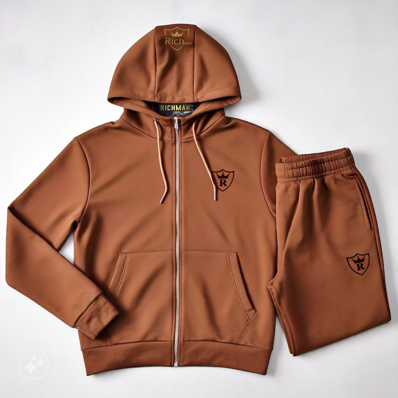Winter Warmth Richman Tracksuit: Hoodie and Trouser for Men and Boys