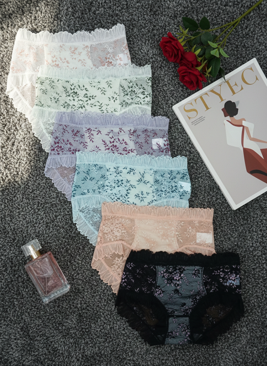 Lace Net Panties and Transparent Underwear for Girl's Women's Ladies Undergarments Stylish Lace Net Panties