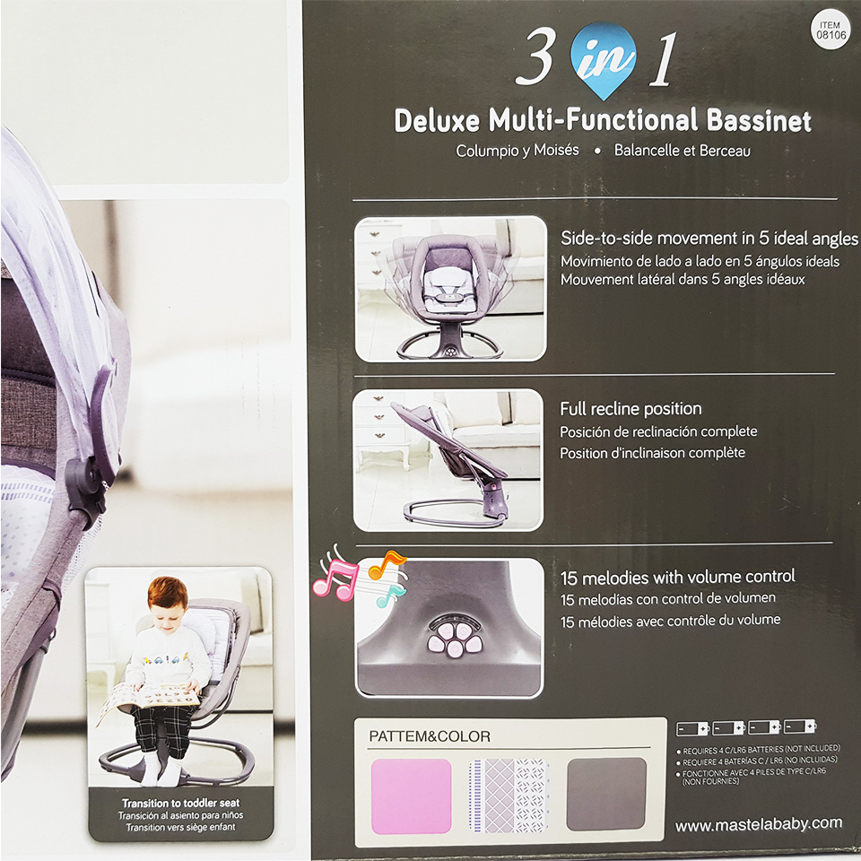 mastela 3 in 1 deluxe bassinet