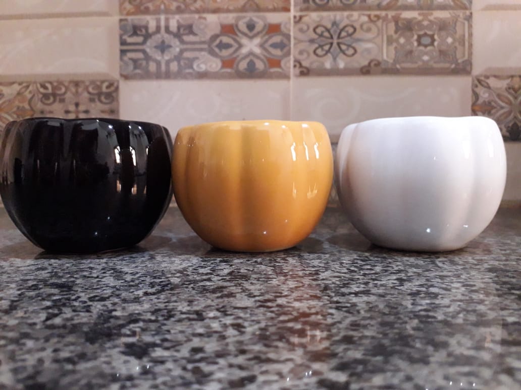Flower Shape Ceramic Pot 3 inch, Ceramic Planter for Real and Artificial Plants, Ceramic Vase for Cactus and Succulent , Ceramic Bowl for Home Decor, Office Decor, Best Gift