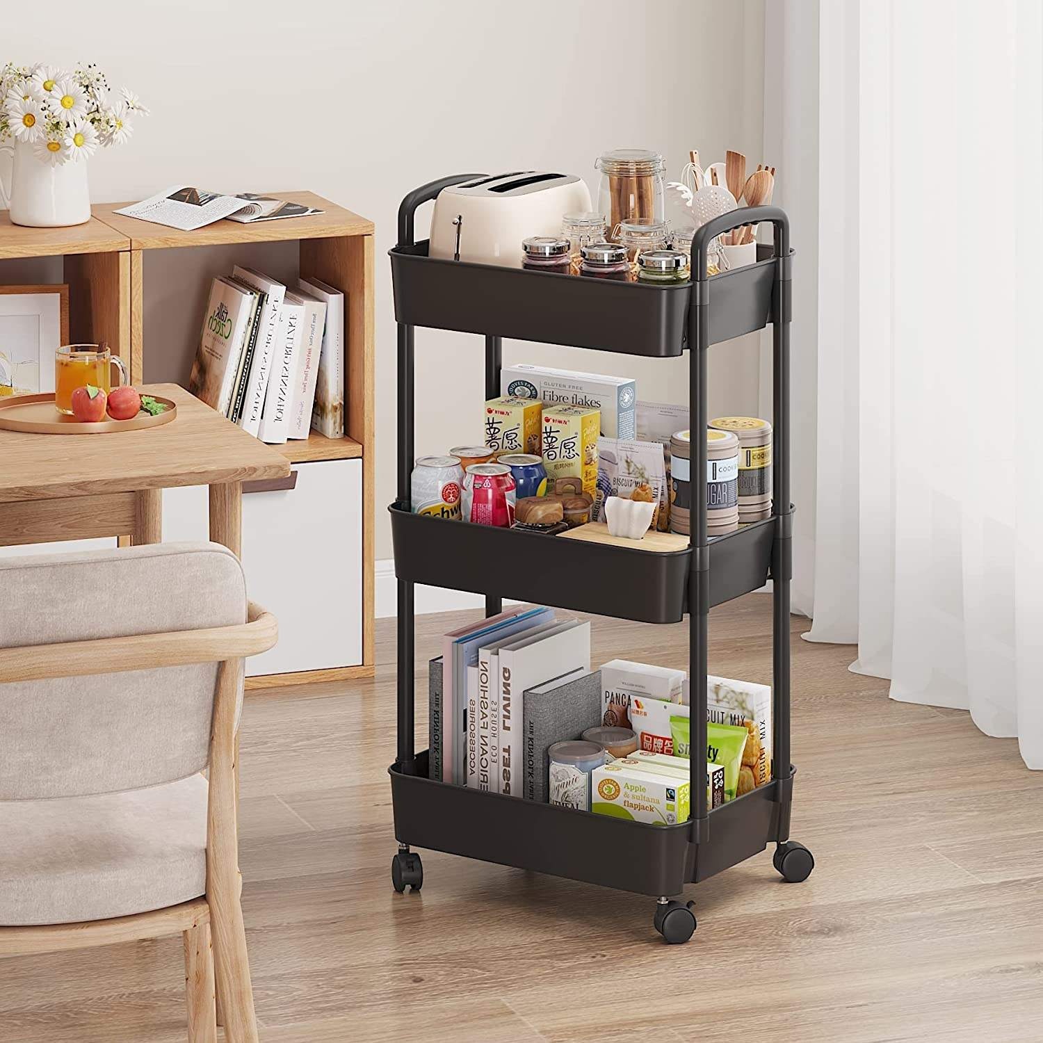 3-Tier Kitchen Organizer Rolling Utility Cart