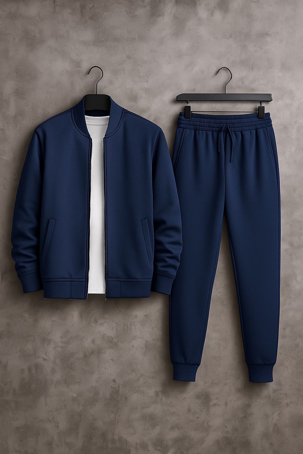 Manfinity Men's Zippered Warm Lined Sweatshirt and Trouser Two Pieces Set