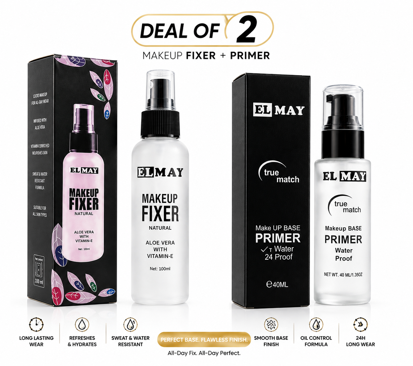 Deal of 02 Primer Makeup Base & Makeup Fixing Spray