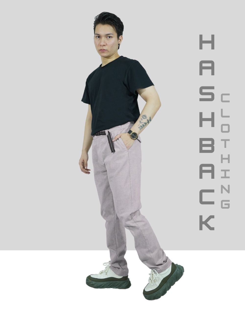 Hashback Chino Pants for Men - Cotton Chino Pants - Elastic Waistband