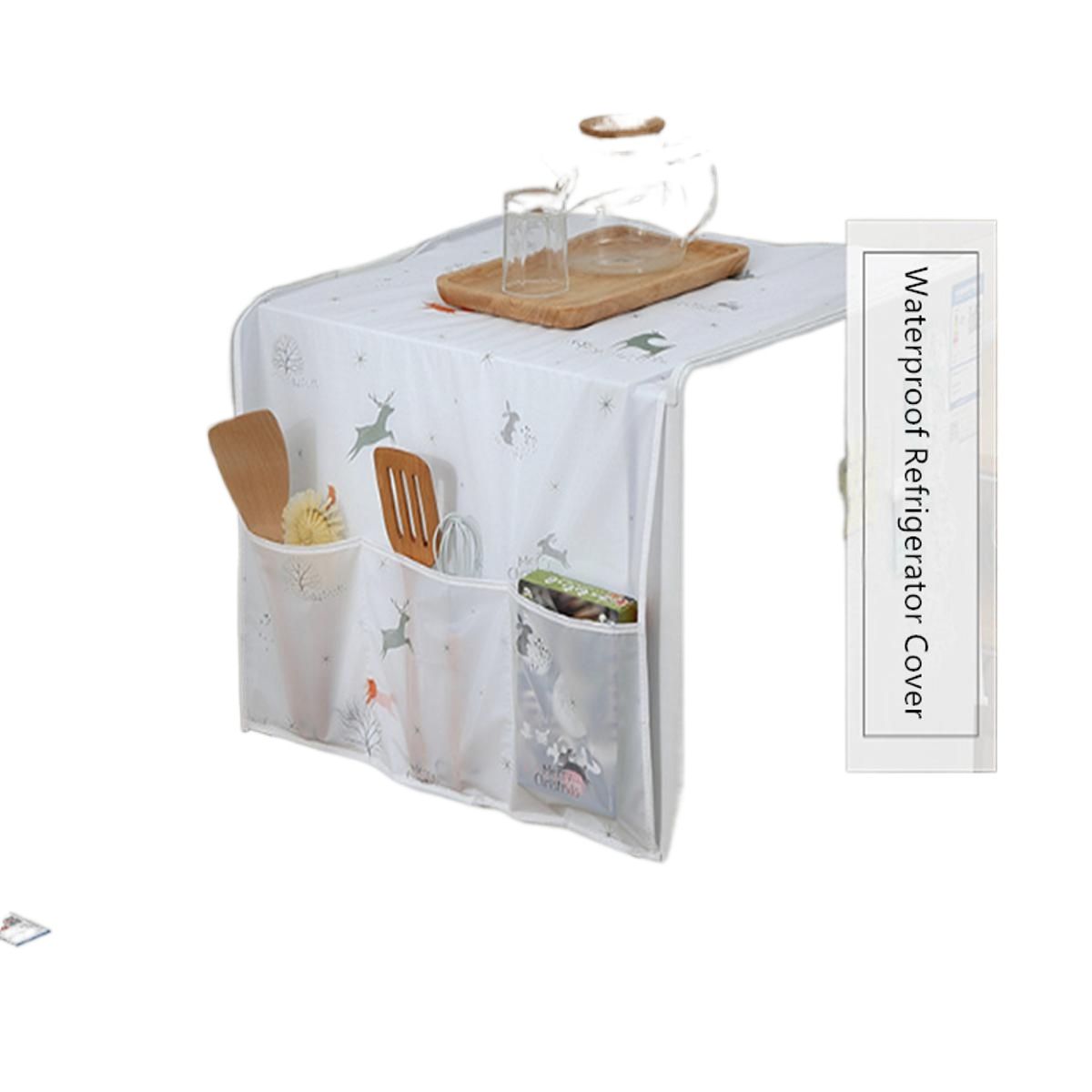 Refrigerator Dust Cover with Storage Bags Washing Machine Waterproof Dust Covers Kitchen Organizers Household Supplies