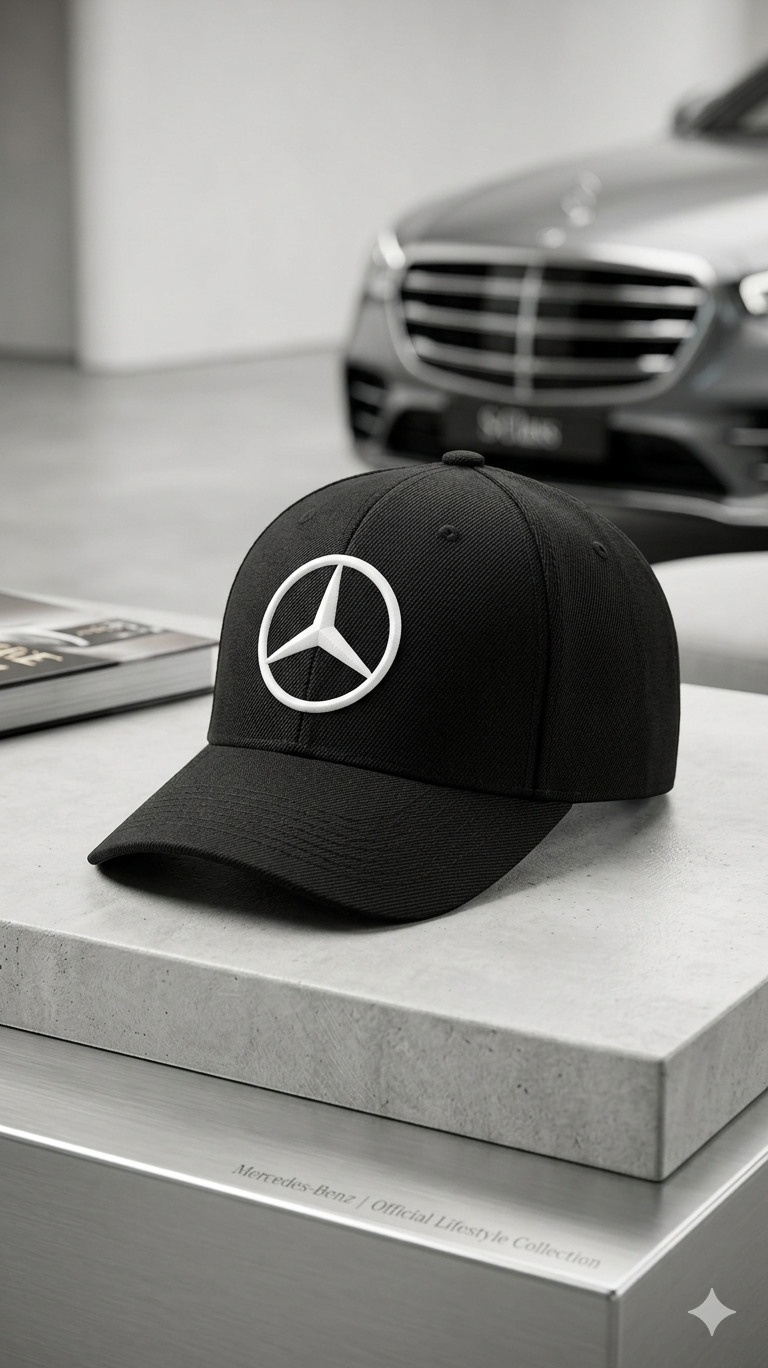 Mercedes Embroidered Logo Cap for Men Summer Adjustable Baseball Cap | Premium Sports Hat | 2 Colours Available