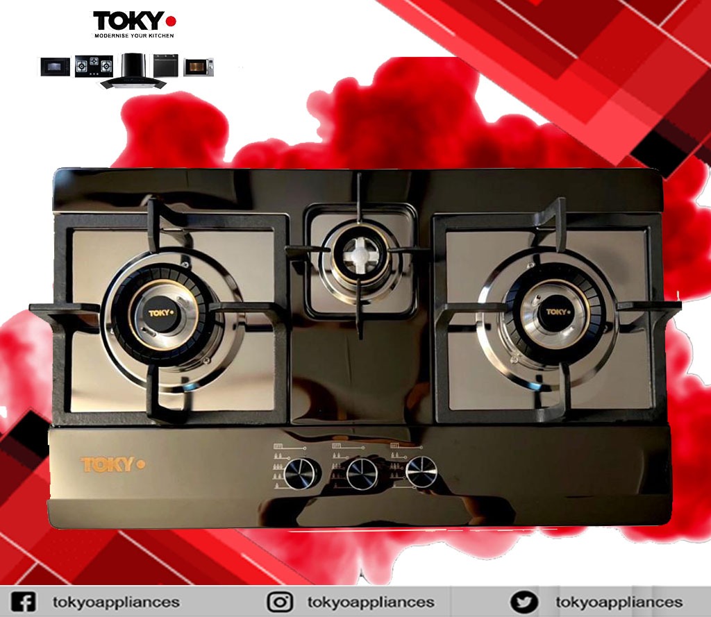 Tokyo Tbh-01 Hob 3 Burner Stainless Steel – BLACK (Imported)