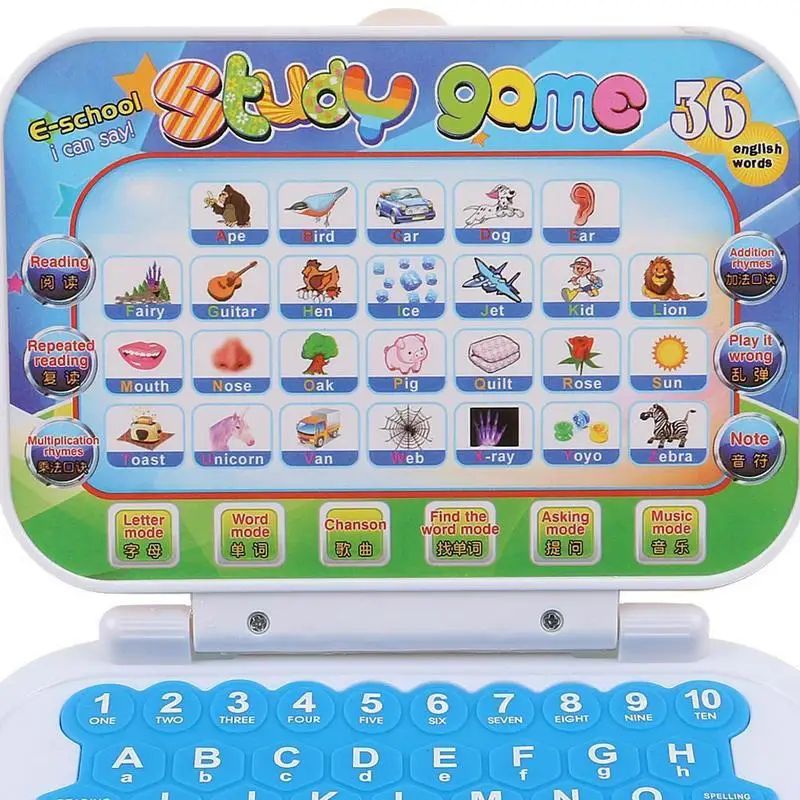 Study Laptop Toy Set With Abc and Number Music Included For Kids - F10781