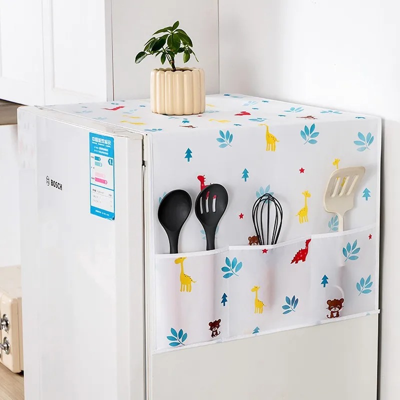 New Imported Waterproof Refrigerator Dust Cover Multi-purpose Covers Freezer Cooler For Home Appliances With Pockets Storage Bag Household Portable Dust Fridge Top  Cover