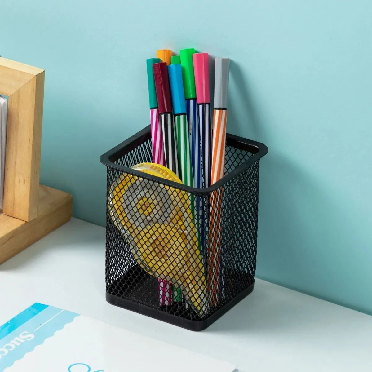 Metal Mesh Pen Holder, Desk Organizer, Pen Pencil Holder