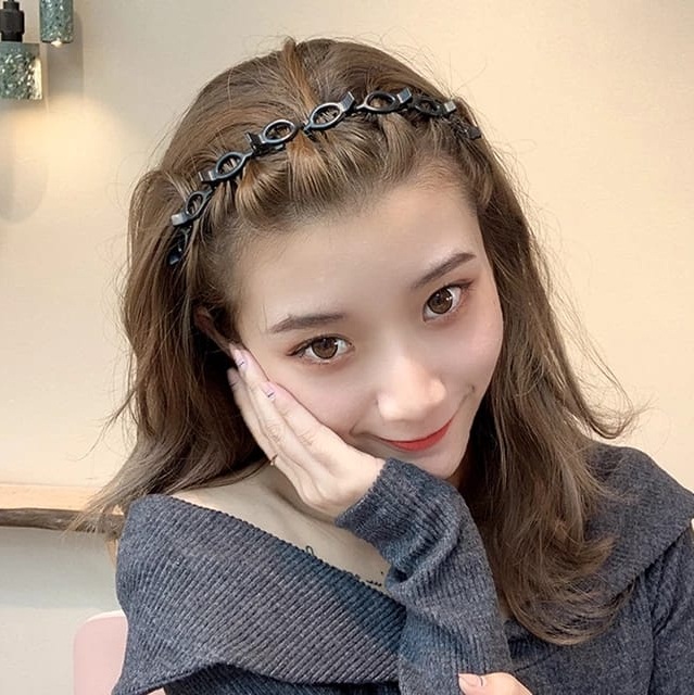 Double Bangs Hairstyle Hairpin Headband for Women Lady Hollow Braid Woven Bangs Clip HairBand Wedding Bride Hair accessories