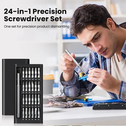 Precision Screw driver Set 24 in 1, Magnetic Driver Bits Set Repair Tool with Alluminum Box Multi-Purpose Screwdriver Set, Professional Repairing Tool Kits
